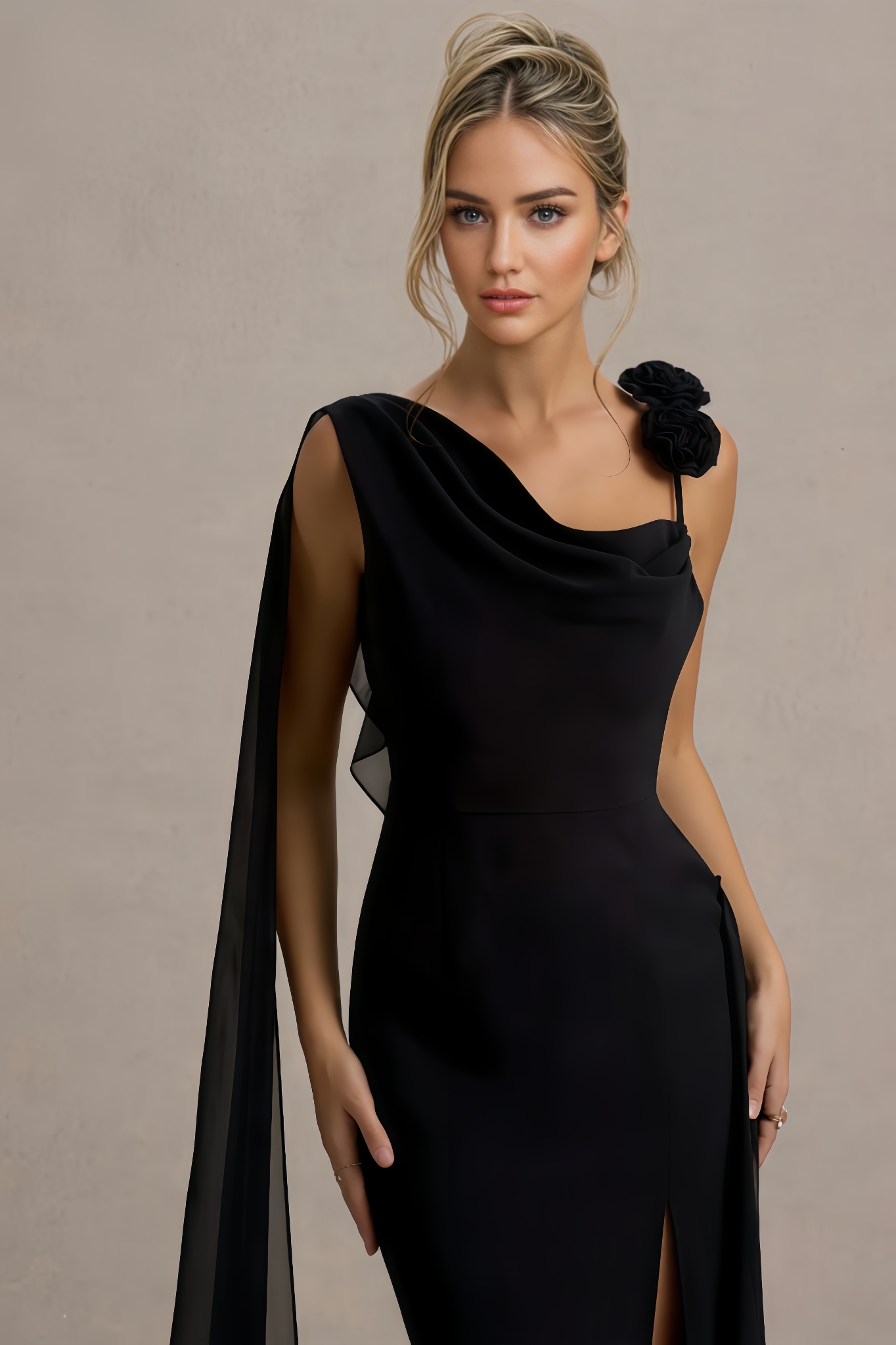 Elija Draped Split Maxi Dress