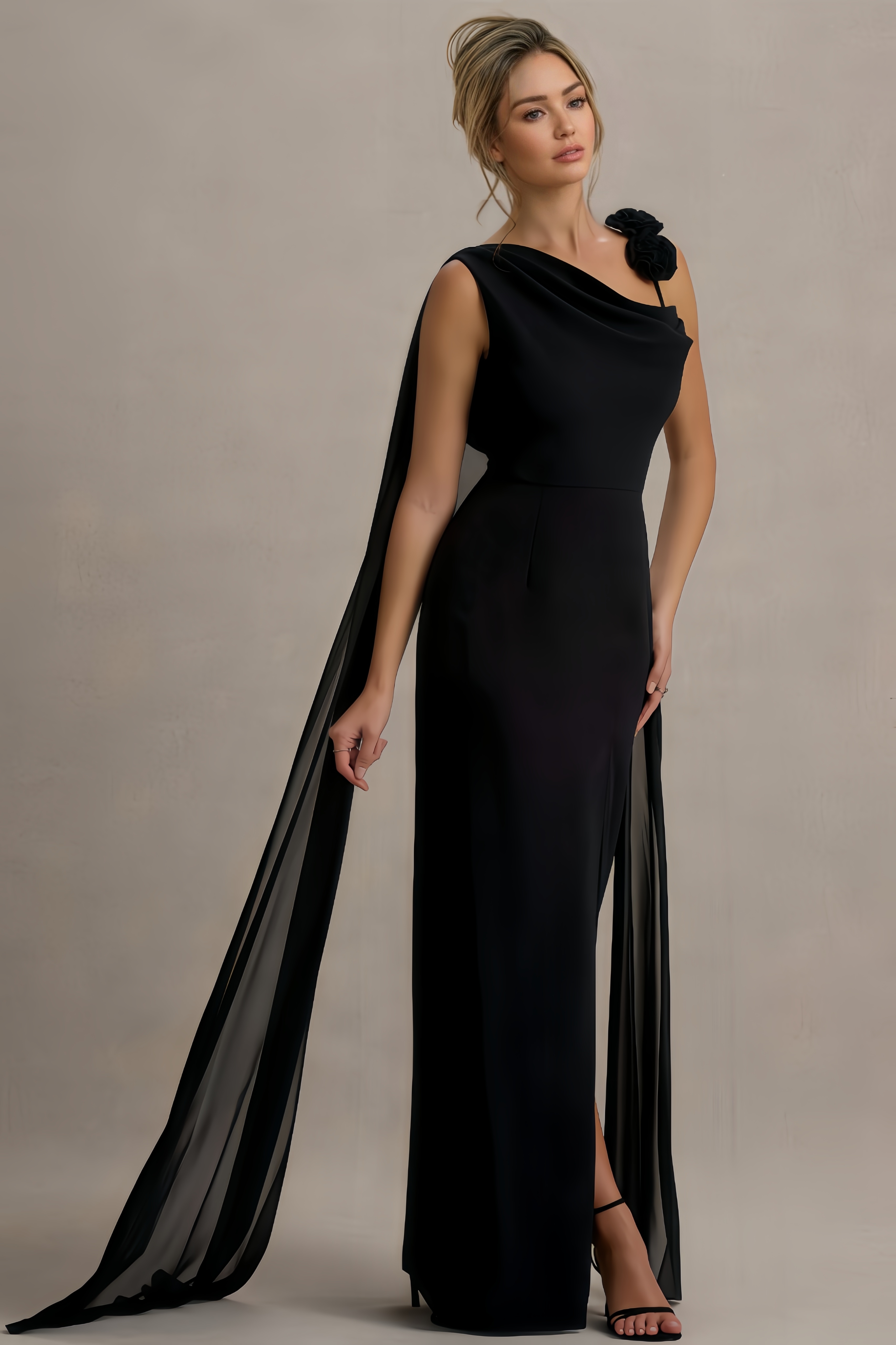 Elija Draped Split Maxi Dress