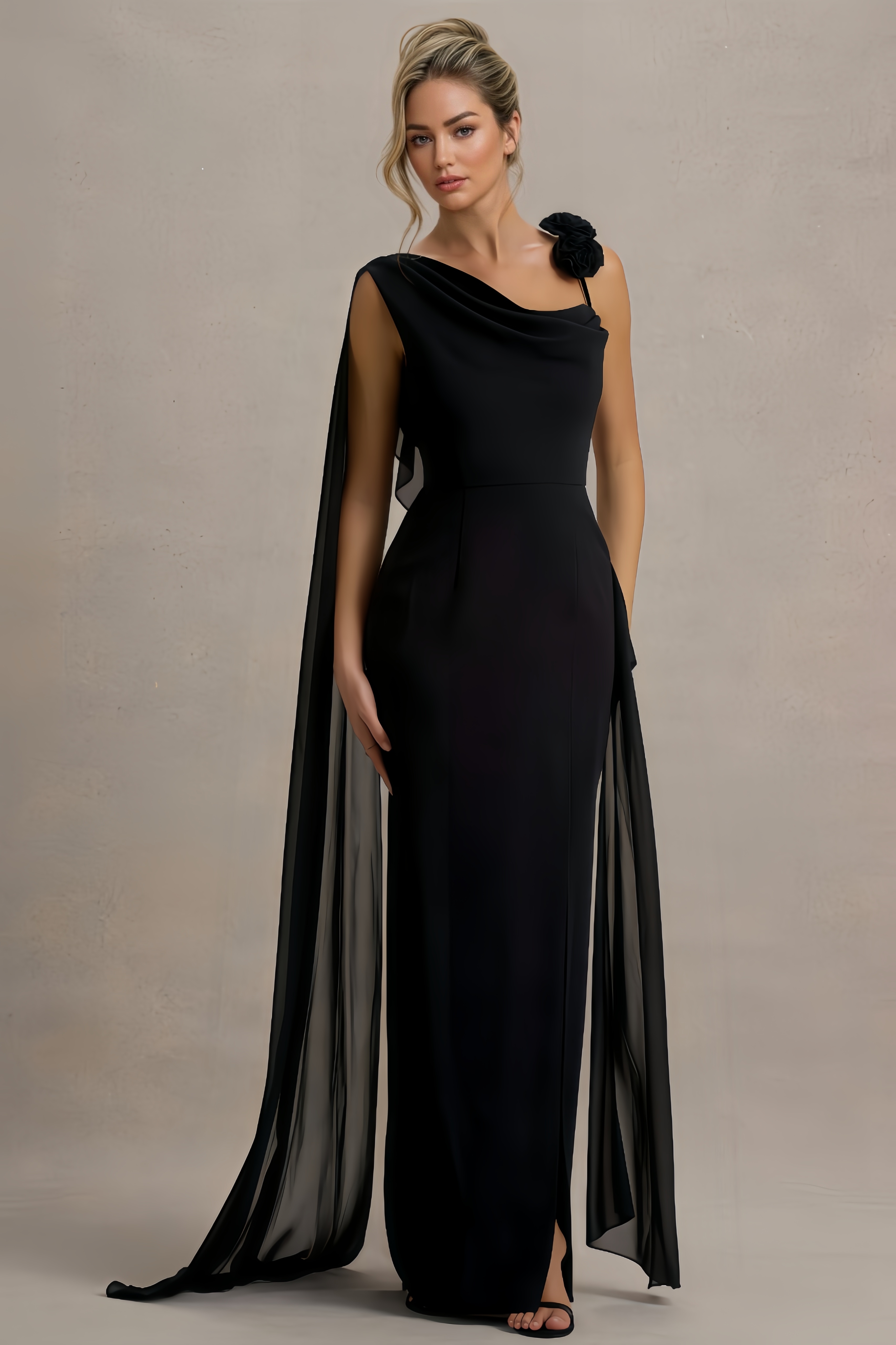 Elija Draped Split Maxi Dress