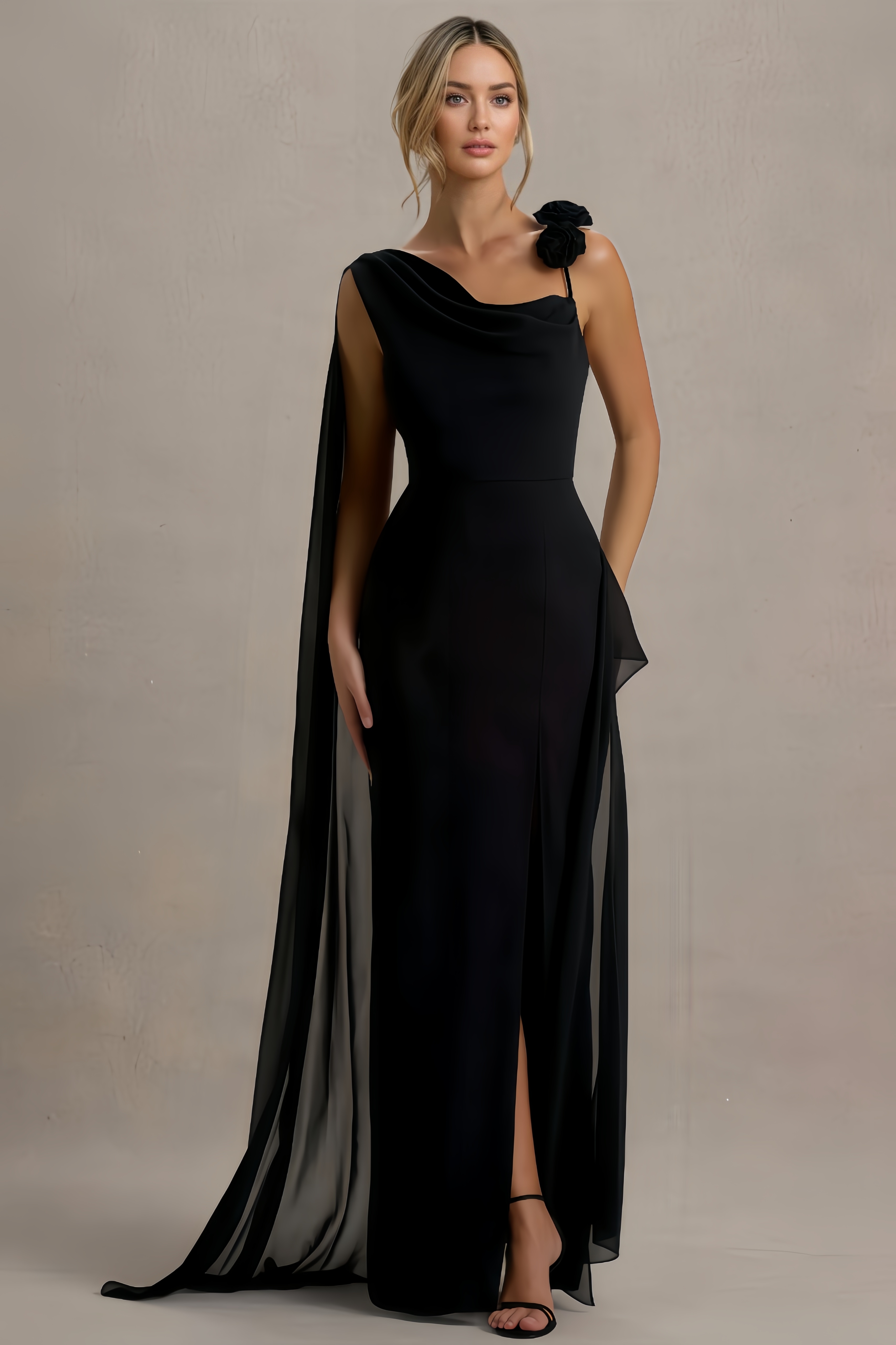 Elija Draped Split Maxi Dress