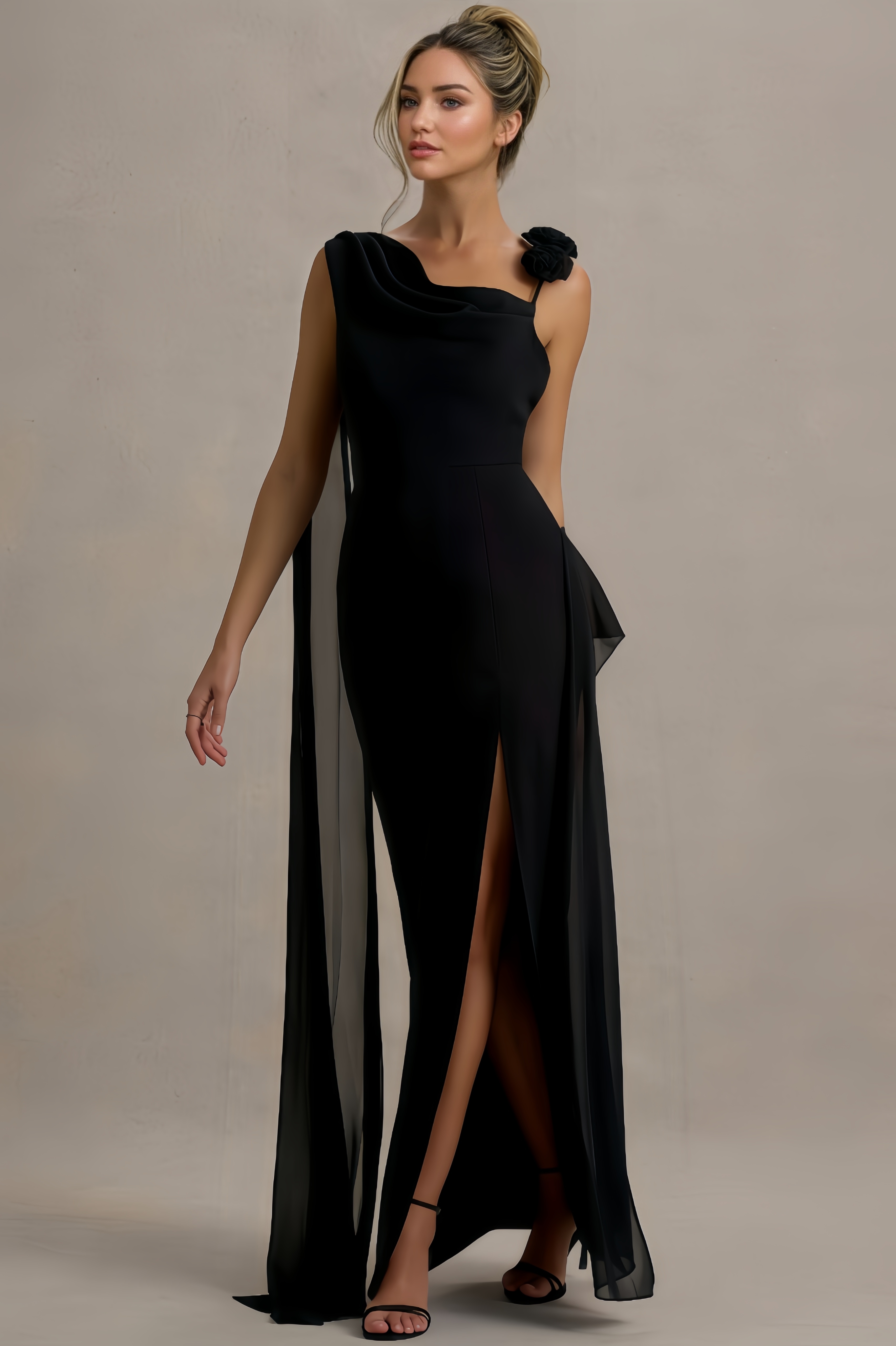 Elija Draped Split Maxi Dress