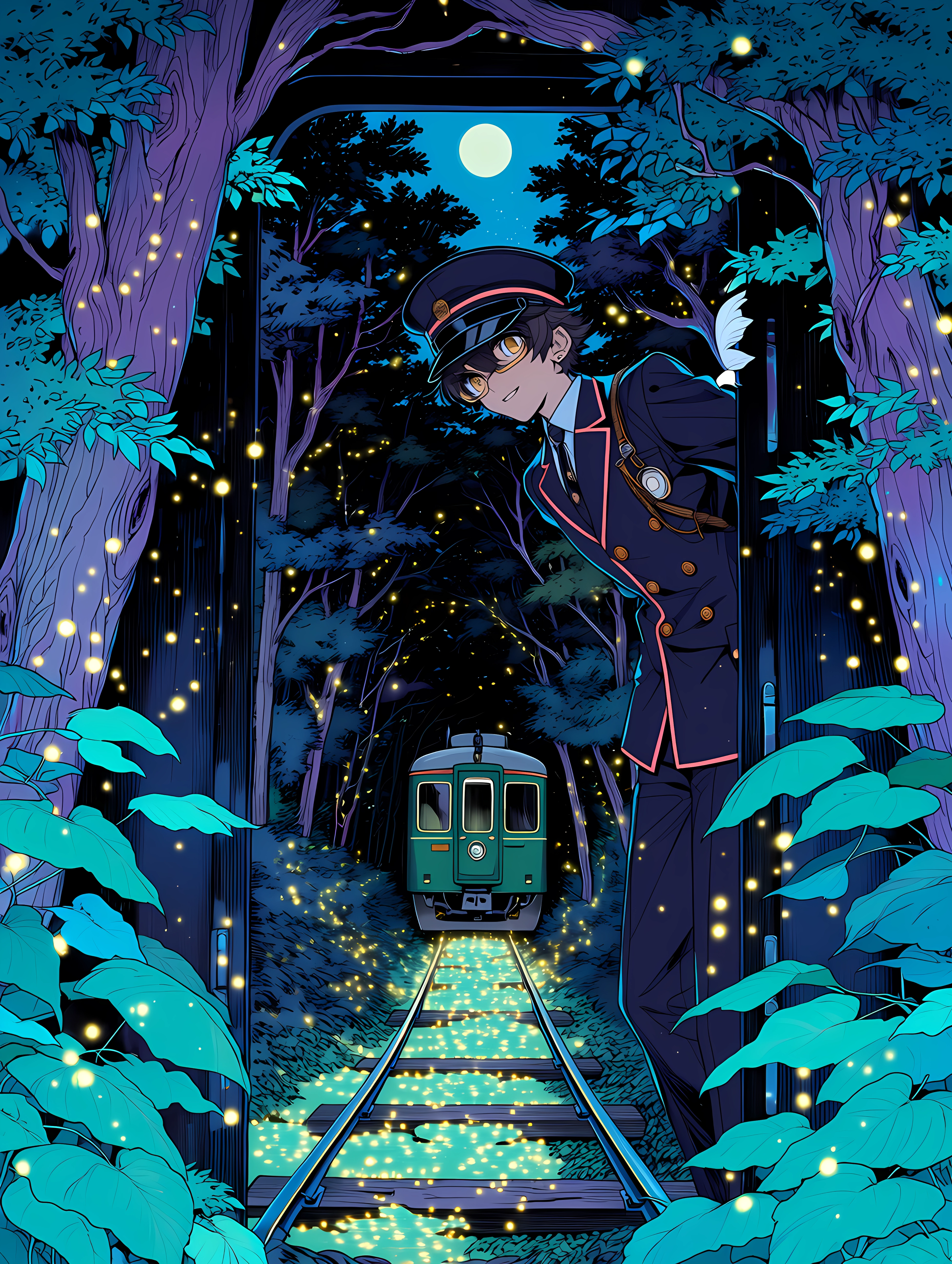 The Last Firefly Train original artwork