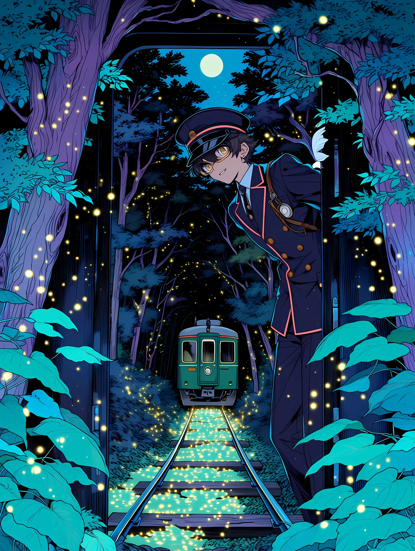Lightweight Polyester Art Tapestry — The Last Firefly Train