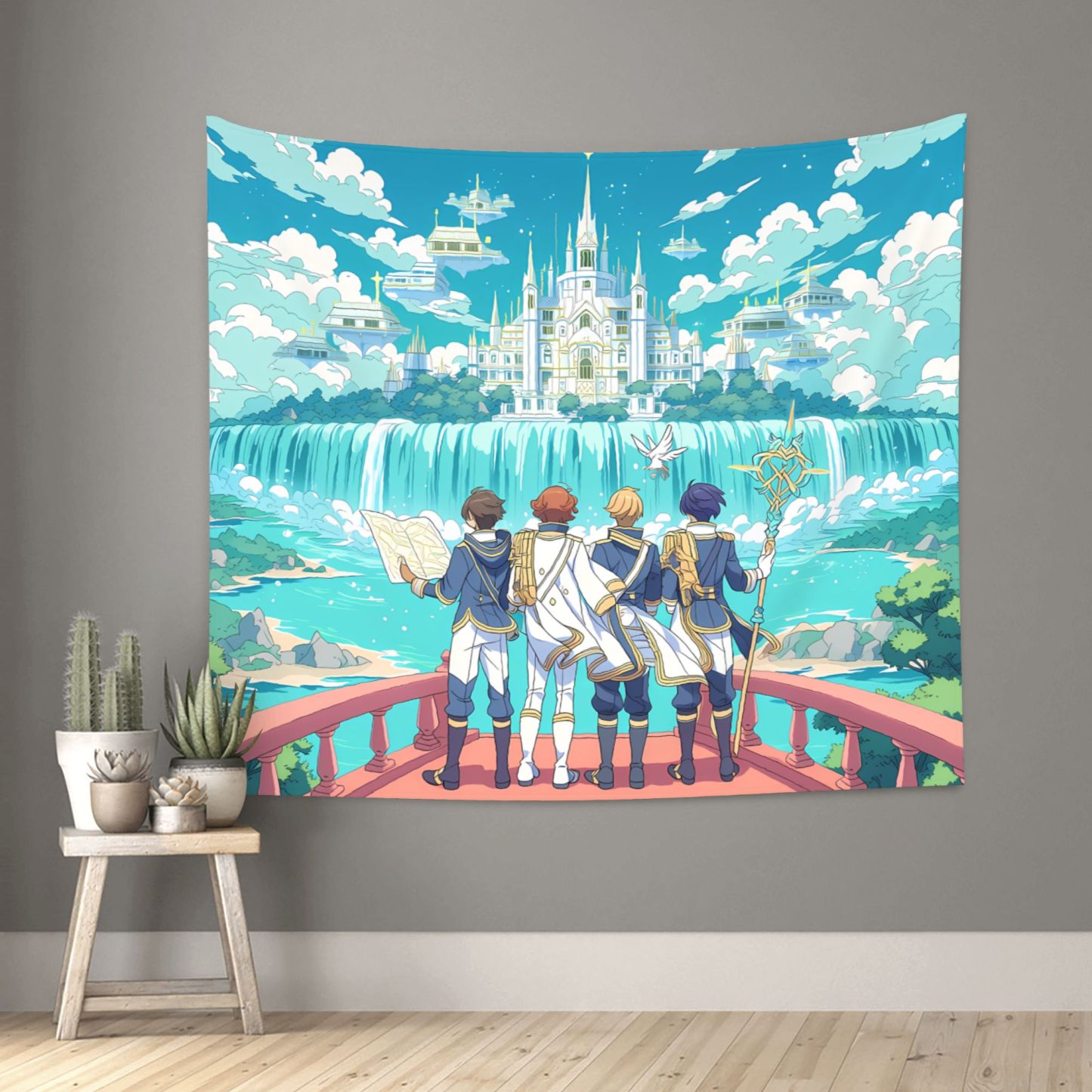 Academy Beyond the Waterfall art tapestry in a room — 60 × 50 in, view 1