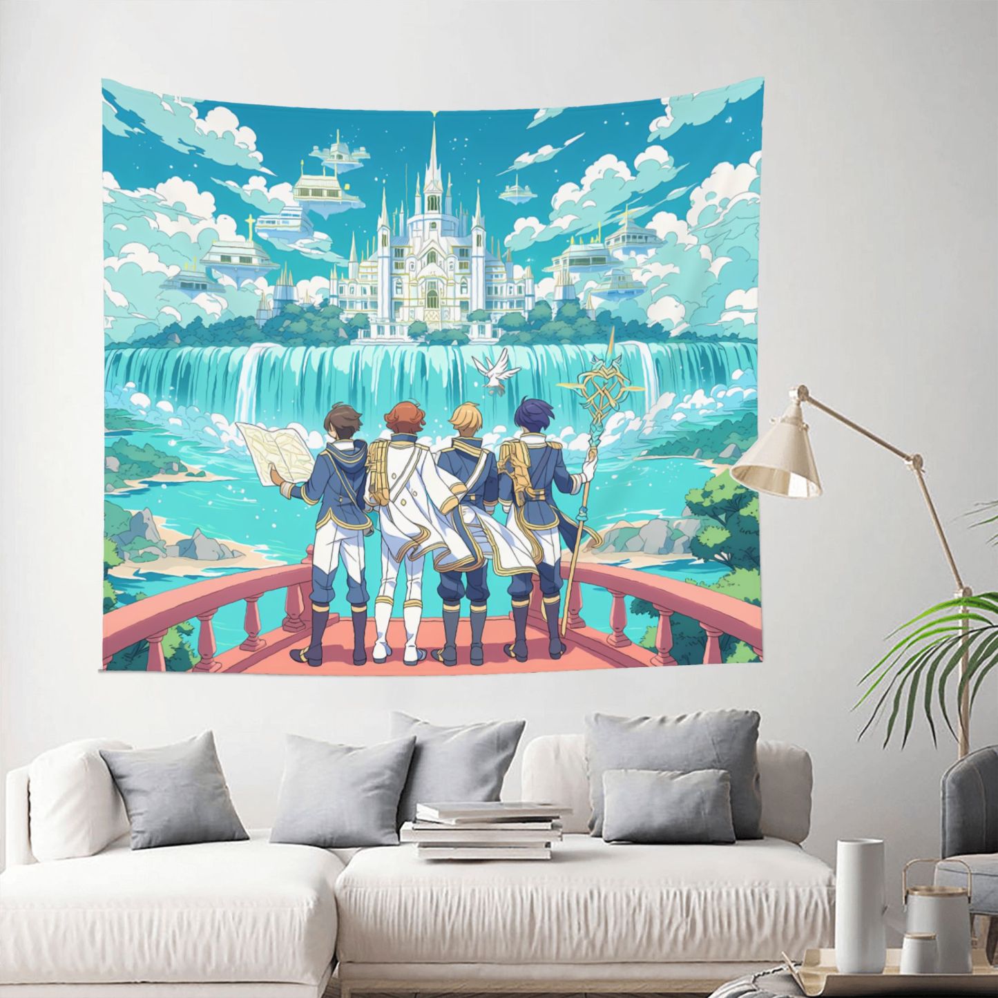 Academy Beyond the Waterfall art tapestry in a room — 60 × 50 in, view 2