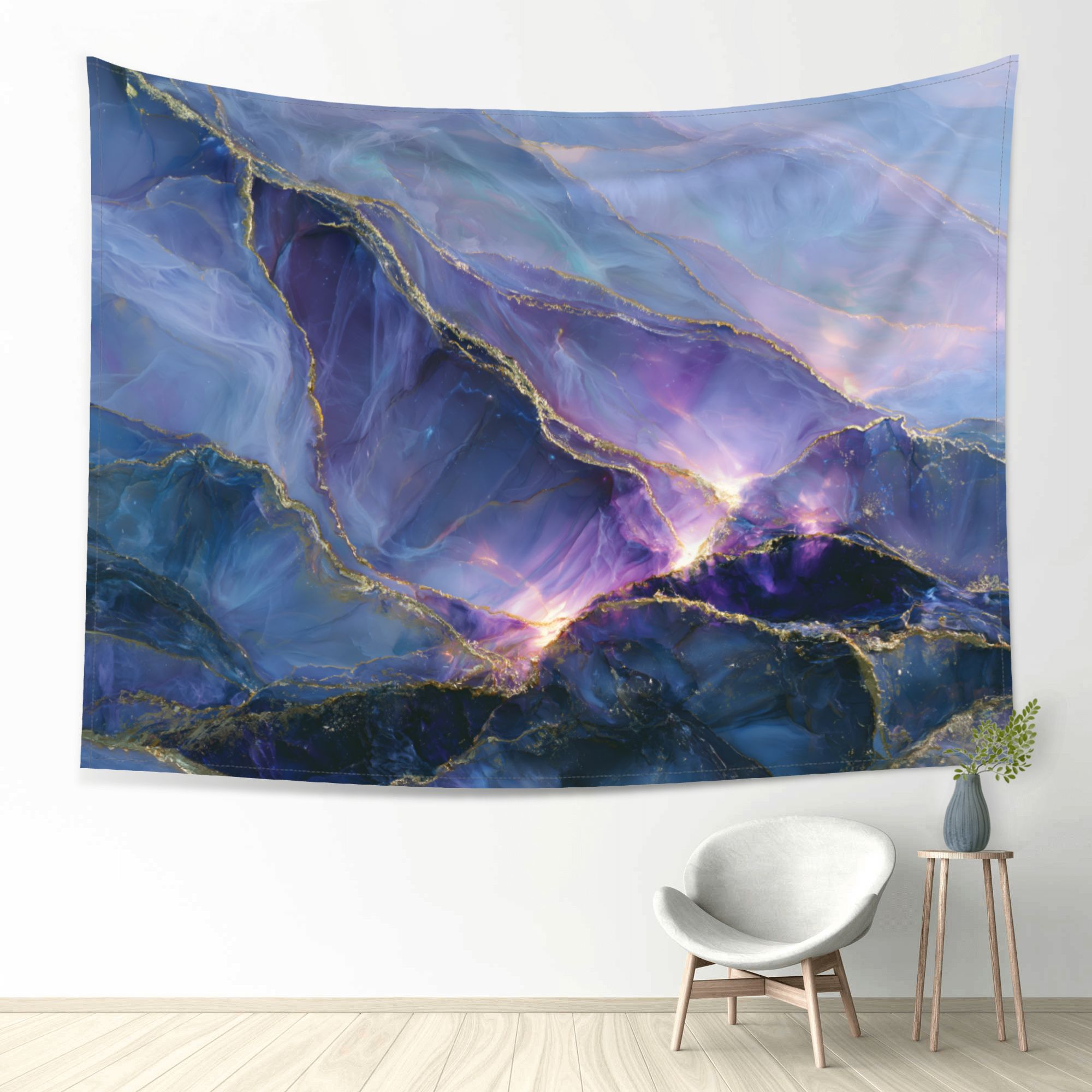 Opaline Tempest art tapestry in a room — 80 × 60 in, view 1
