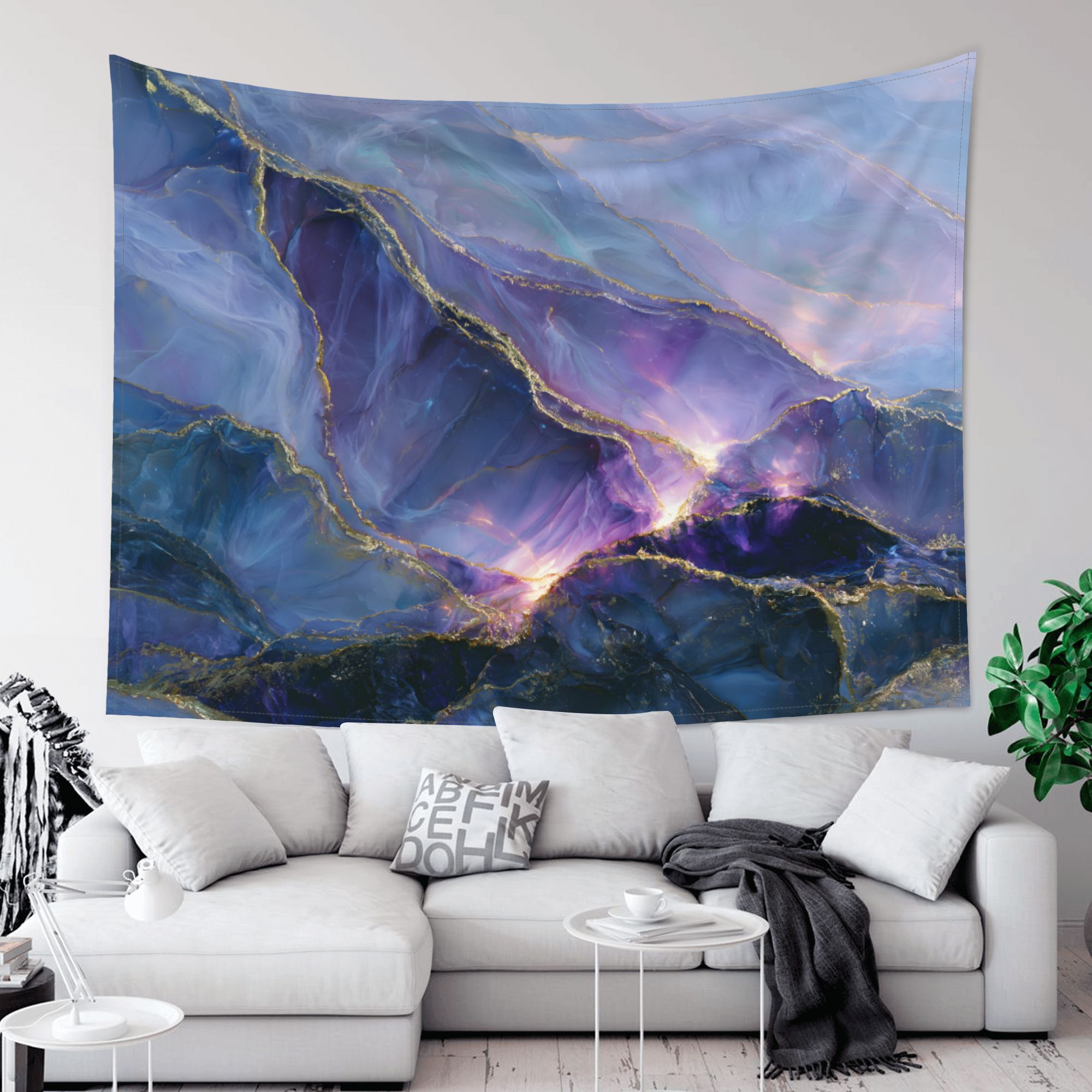Opaline Tempest art tapestry in a room — 80 × 60 in, view 2