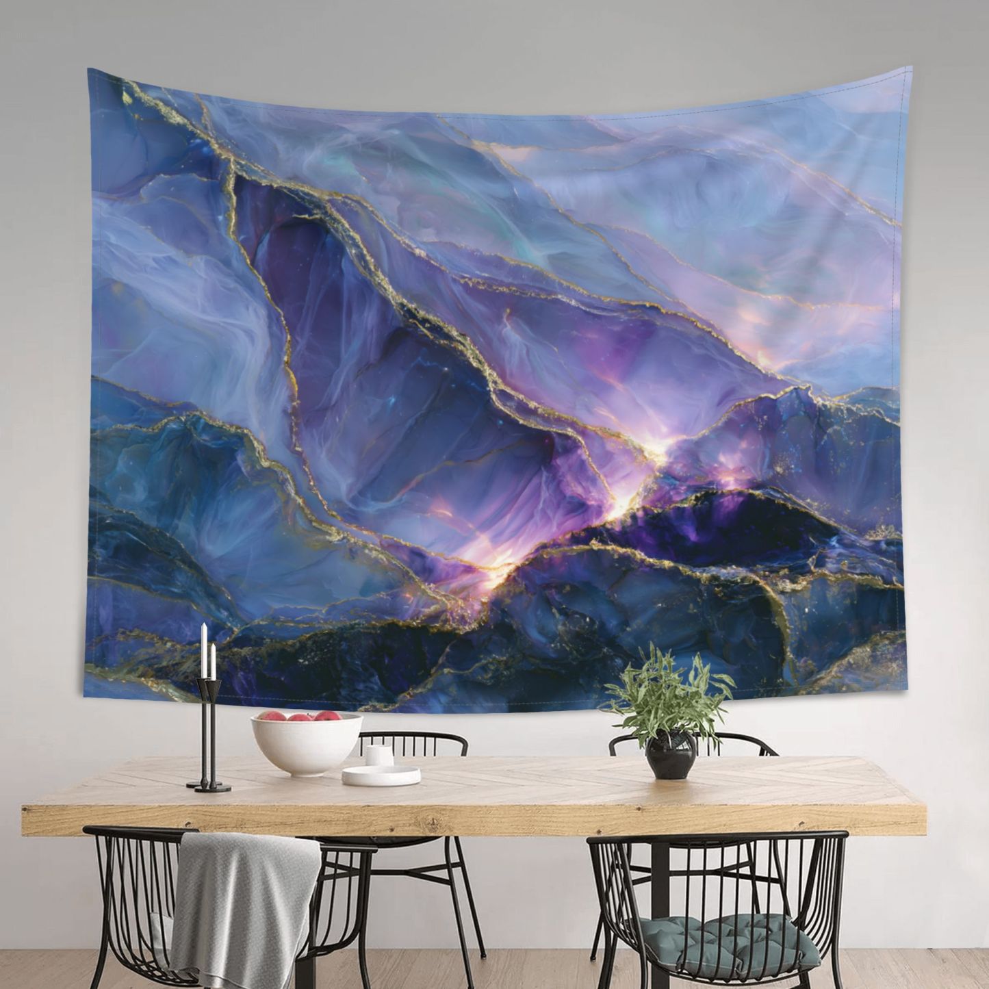 Opaline Tempest art tapestry in a room — 80 × 60 in, view 3