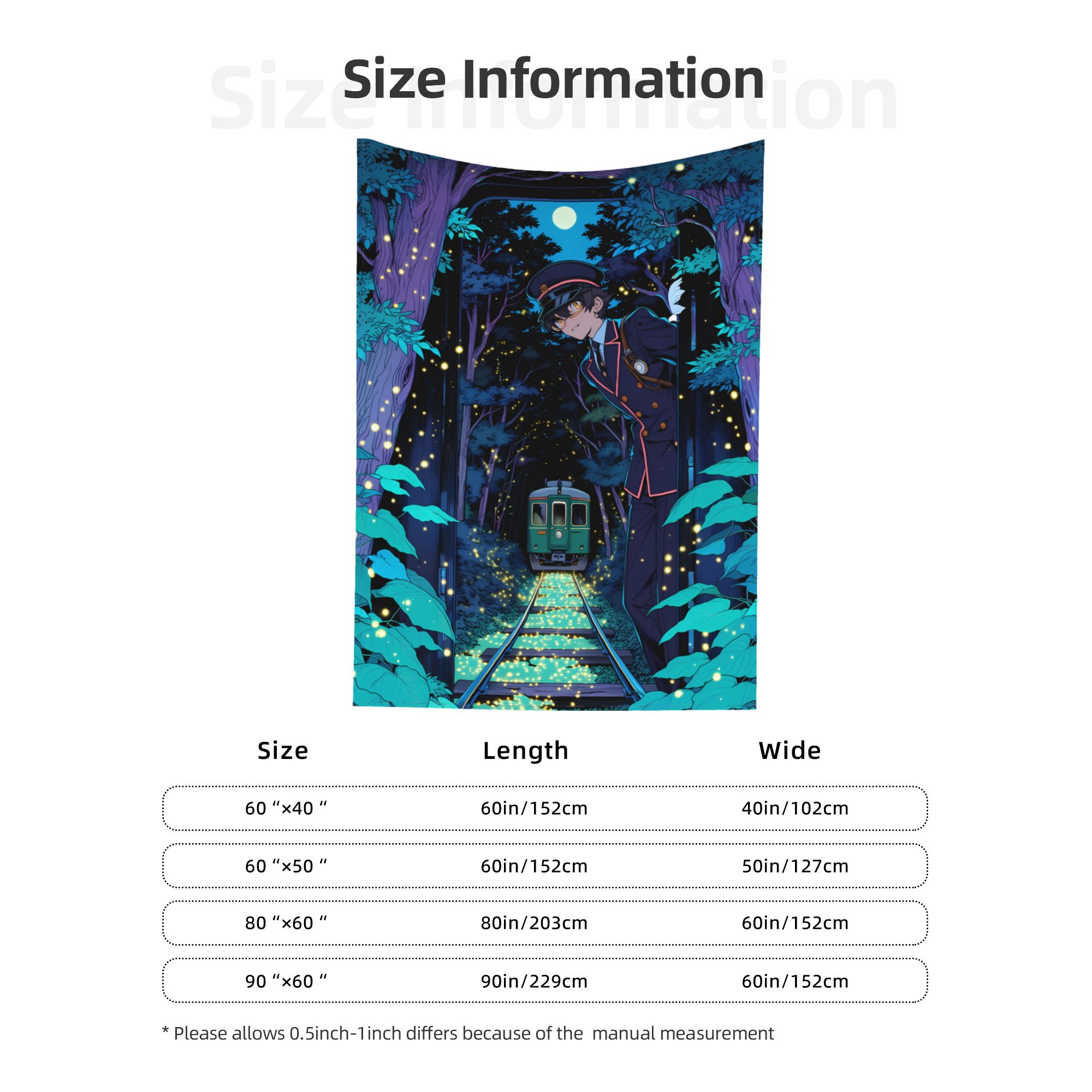 The Last Firefly Train art tapestry size information