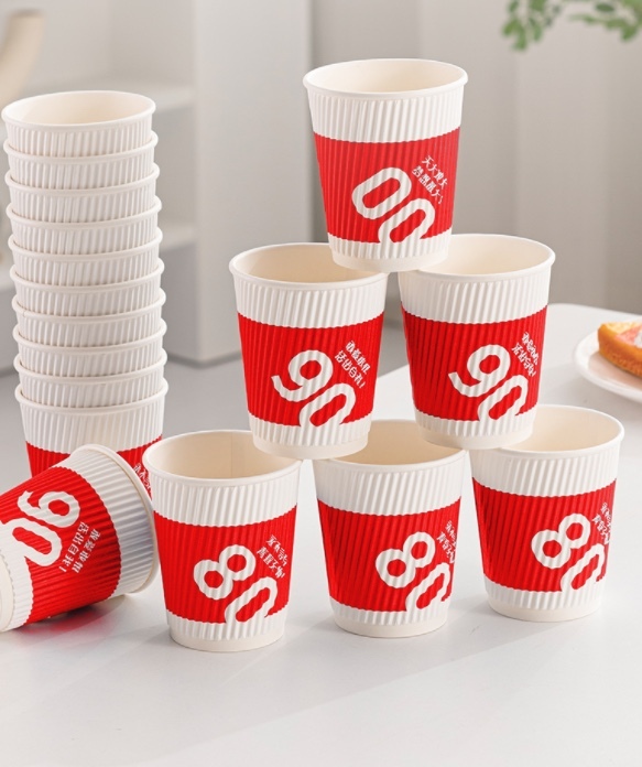 Corrugated Anti-scald cup 8 pcs/pks 280ml 9.5oz