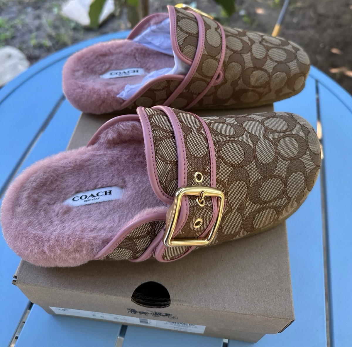 Coach Ashton Wrap toe Slippers Women's Brown