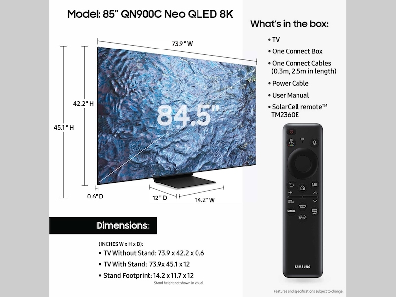 85" Class Samthtsung Neo QLED 8K QN900C