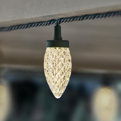 100 Count Warm White Faceted C9 LED Lights