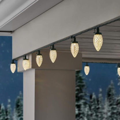 100 Count Warm White Faceted C9 LED Lights