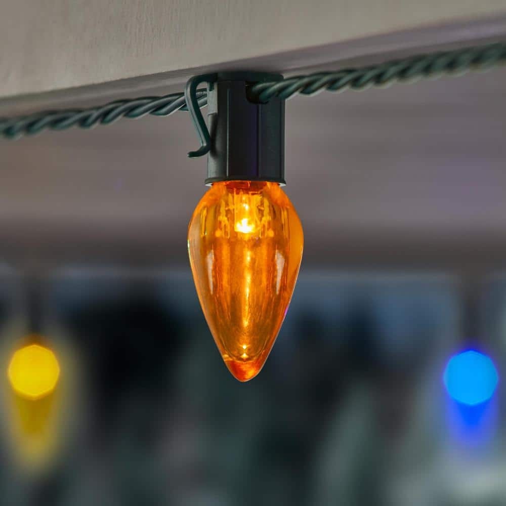Dimensions Lead length (in.)  6  Lighted length (ft.)  33.25  Details Battery Size  None, Plug-In Only  Bulb Shape  Micro Fairy  Bulb Spacing (in.)  1  Bulb Texture  Smooth  Features  Continuous on technology, Dual Function, Low-voltage, Super Bright  Hol