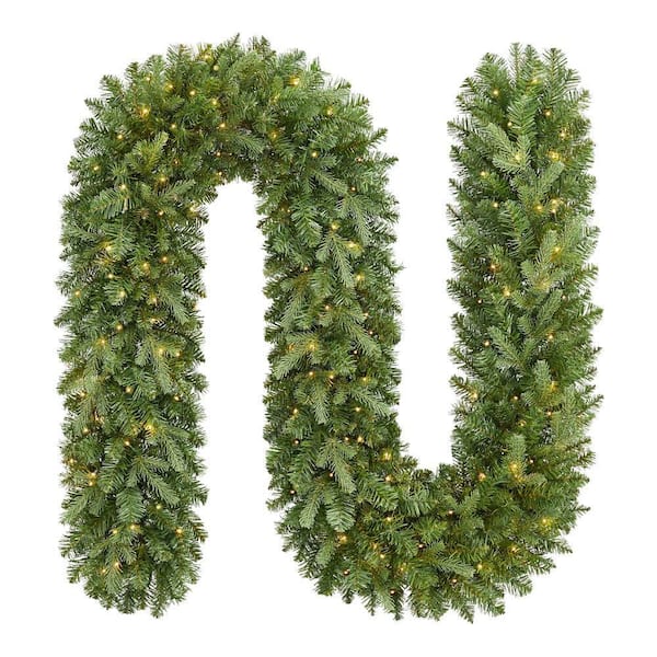 9 ft. Wesley Long Needle Pine LED Pre-Lit Artificial Christmas Garland