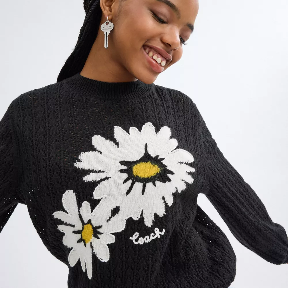  Floral Crewneck Sweater
