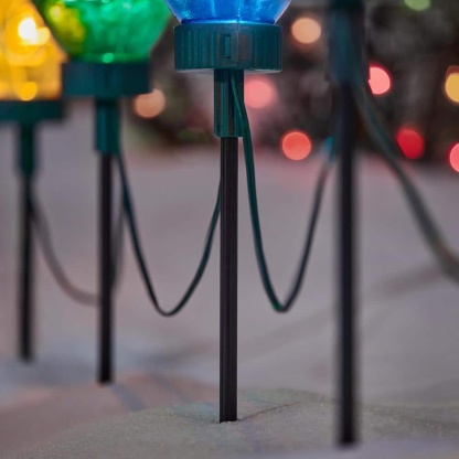 20 in. Multi-Colored Giant C7 LED Pathway Lights (5-Pack)