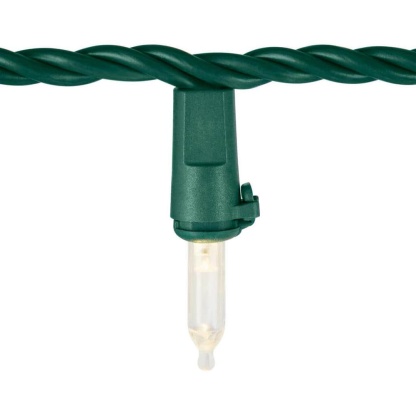 100 Warm White Mini LED String Lights with Green Wire