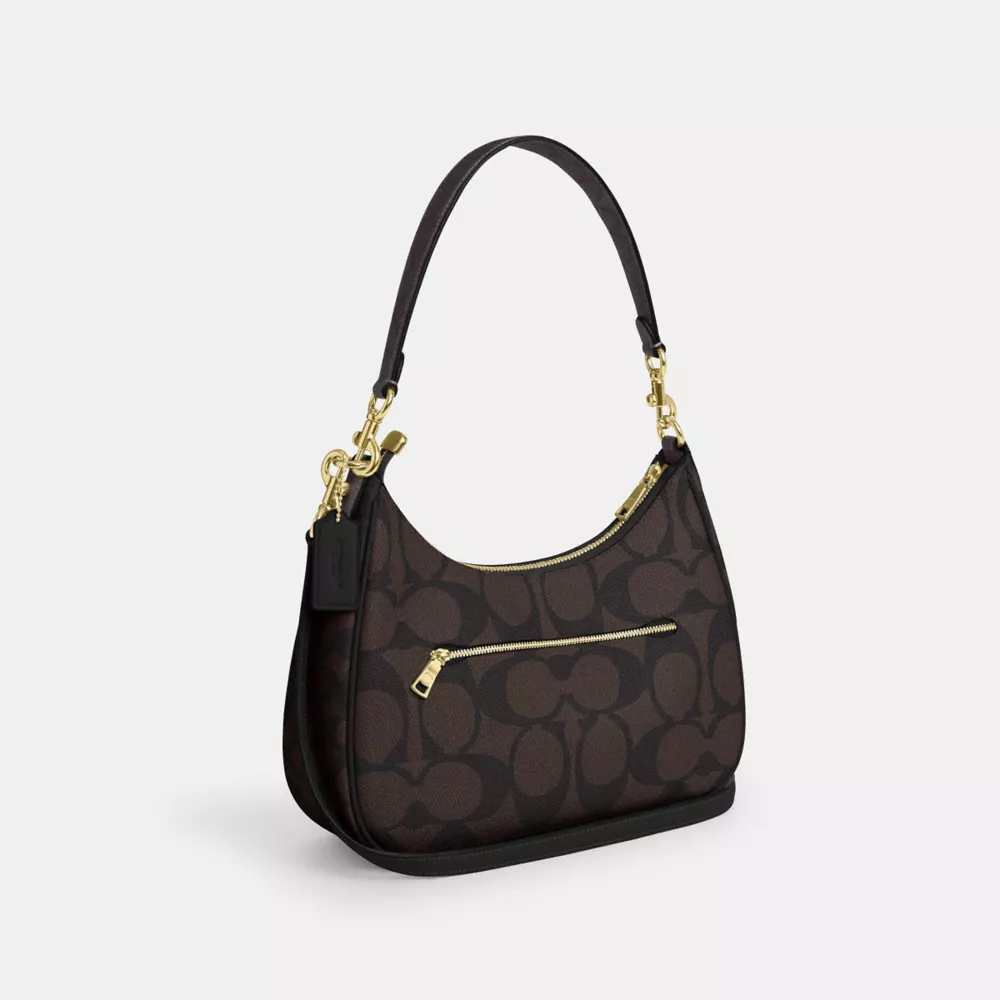 Teri Hobo Bag In Blocked Signature Canvas