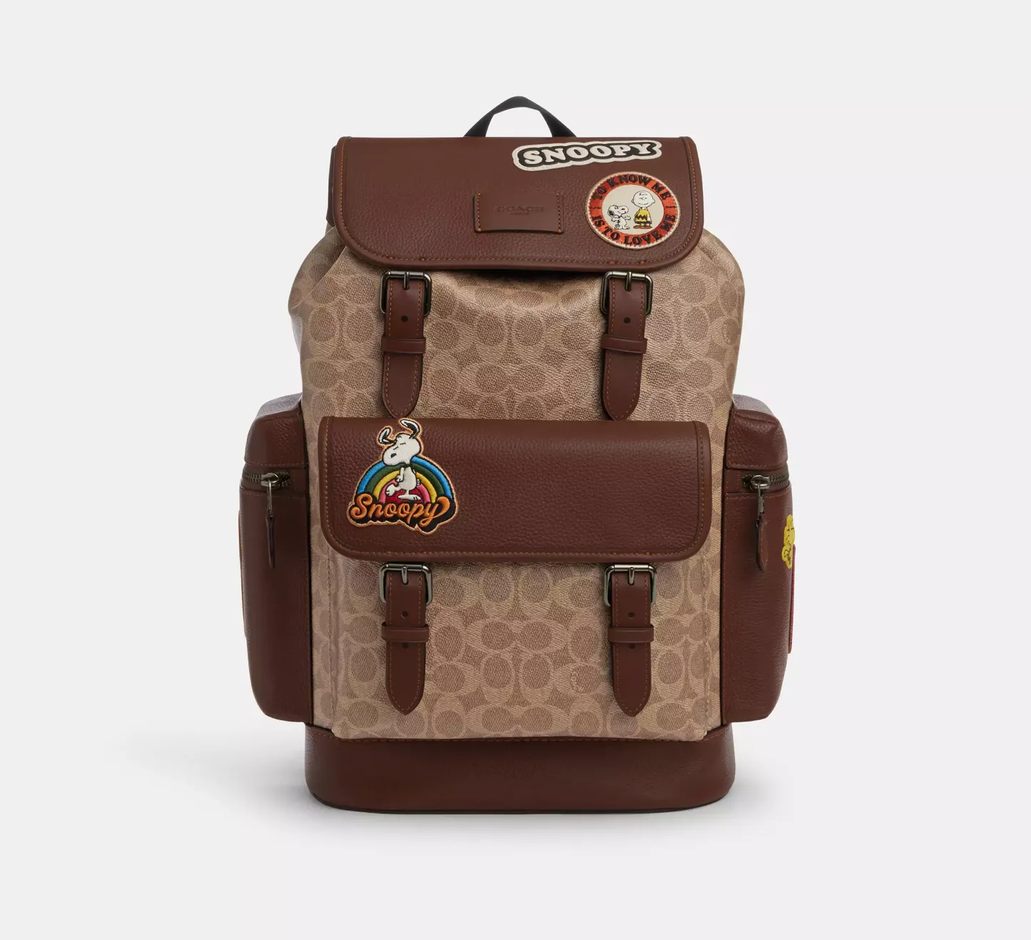 Peanuts Sprint Backpack In Signature Canvas With Patches