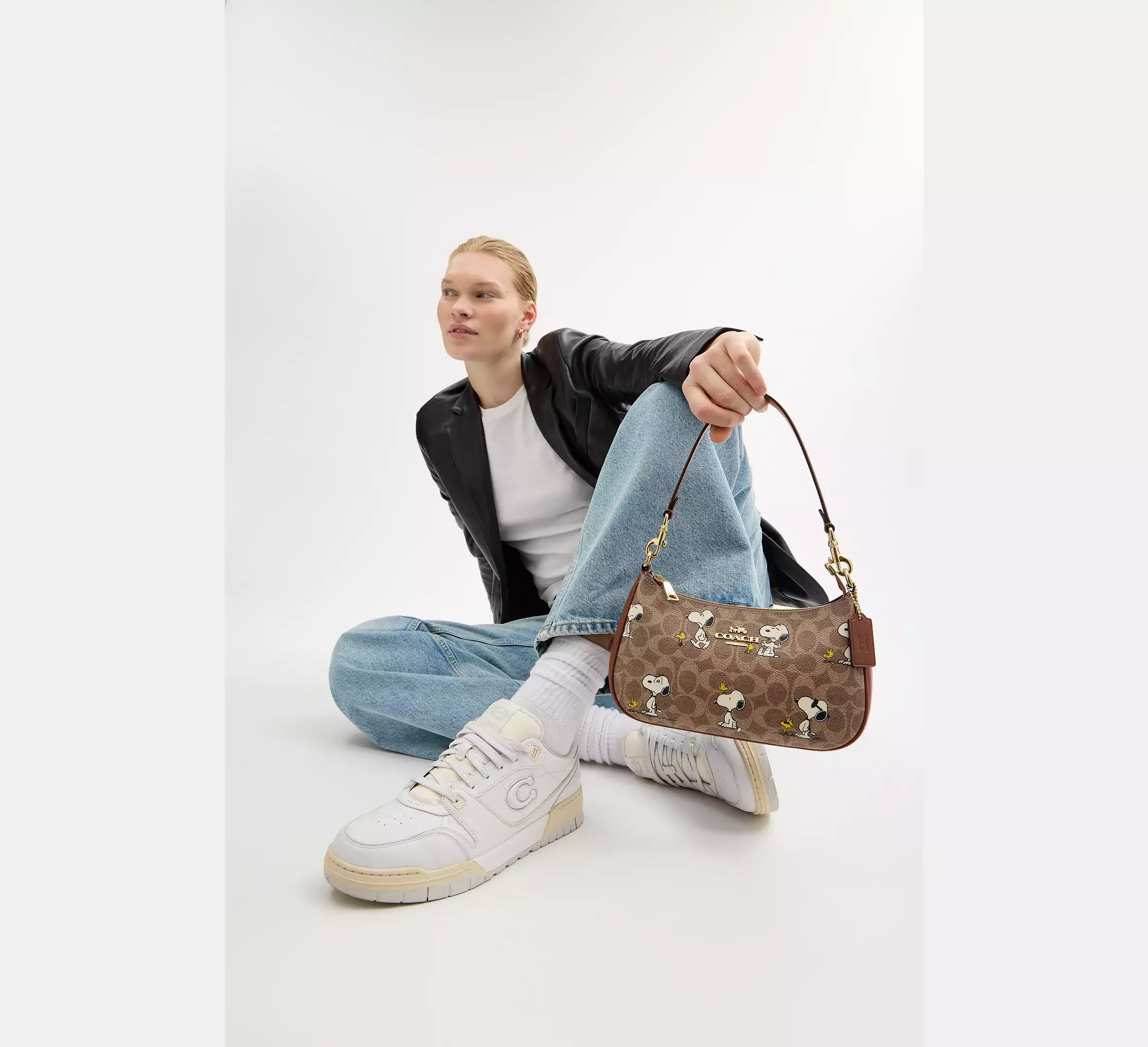 Peanuts Signature Canvas Shoulder Bag With Snoopy Print