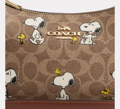 Peanuts Signature Canvas Shoulder Bag With Snoopy Print