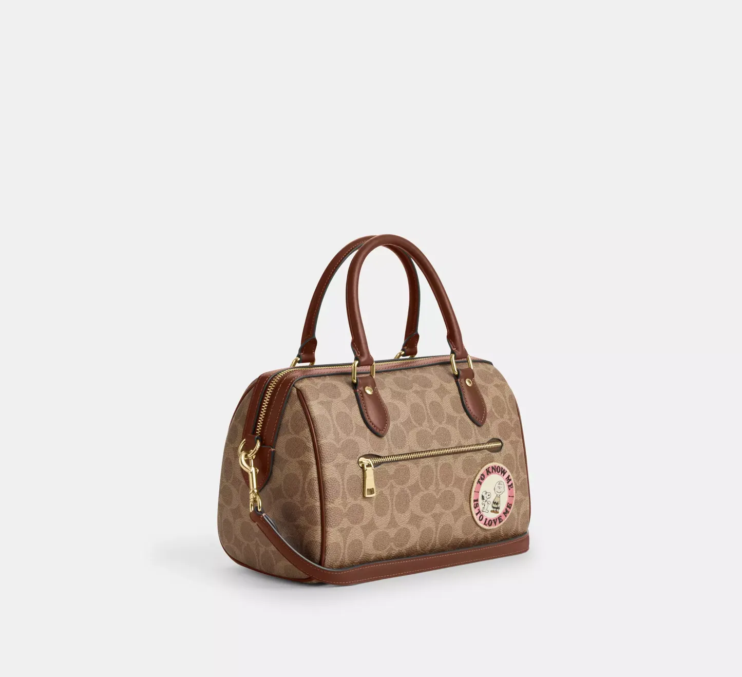 Peanuts Rowan Satchel Bag In Signature Canvas With Patches