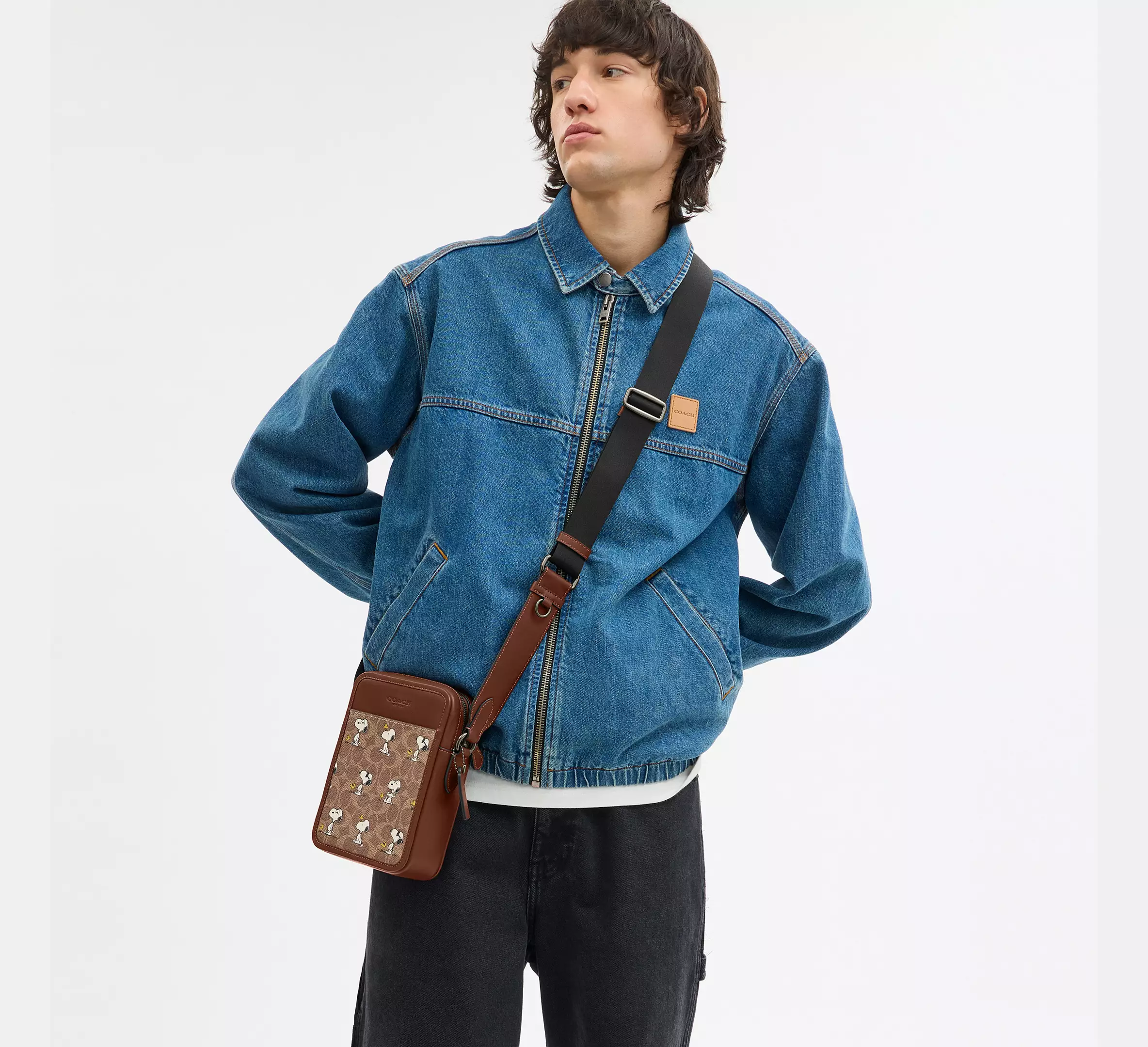 Peanuts Sullivan Crossbody Bag in Signature Canvas with Snoopy Print