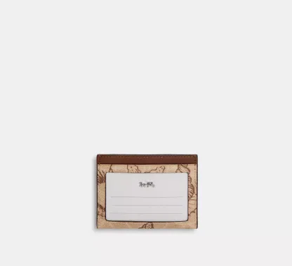 Slim Id Card Case In Signature Canvas With Shell Print