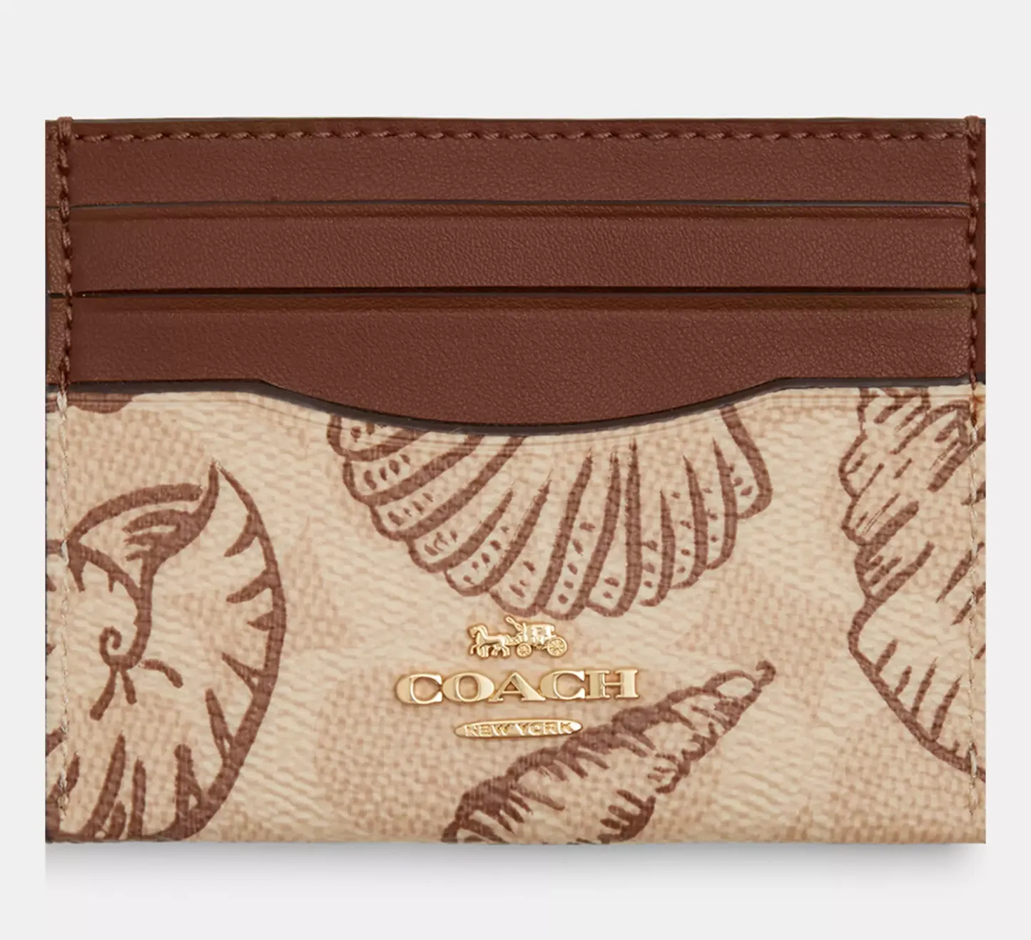 Slim Id Card Case In Signature Canvas With Shell Print