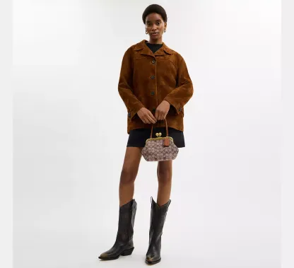 Kisslock Frame Bag 16 In Crystal Signature Jacquard