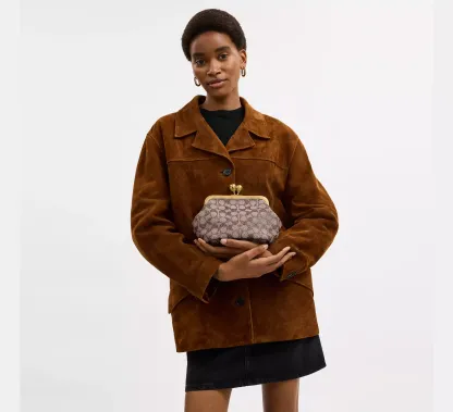 Kisslock Frame Bag 16 In Crystal Signature Jacquard