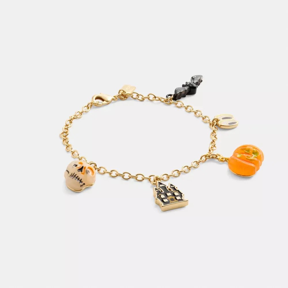 Skull And Pumpkin Charm Bracelet