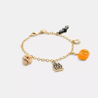 Skull And Pumpkin Charm Bracelet