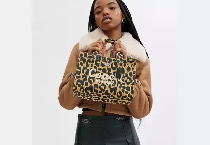 Cargo Tote Bag 26 With Leopard Print