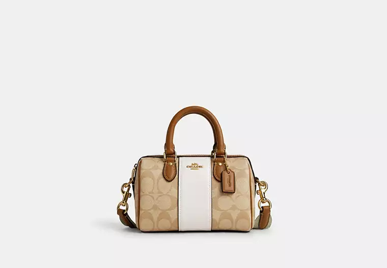 Mini Rowan Crossbody In Signature Canvas With Stripe