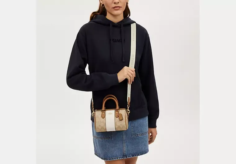 Mini Rowan Crossbody In Signature Canvas With Stripe