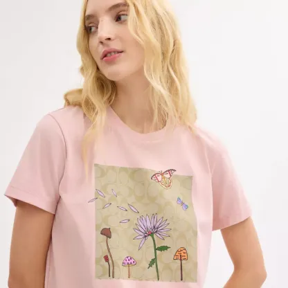 Cothtach X Observed By Us Florals Signature Square T Shirt In Organic Cotton