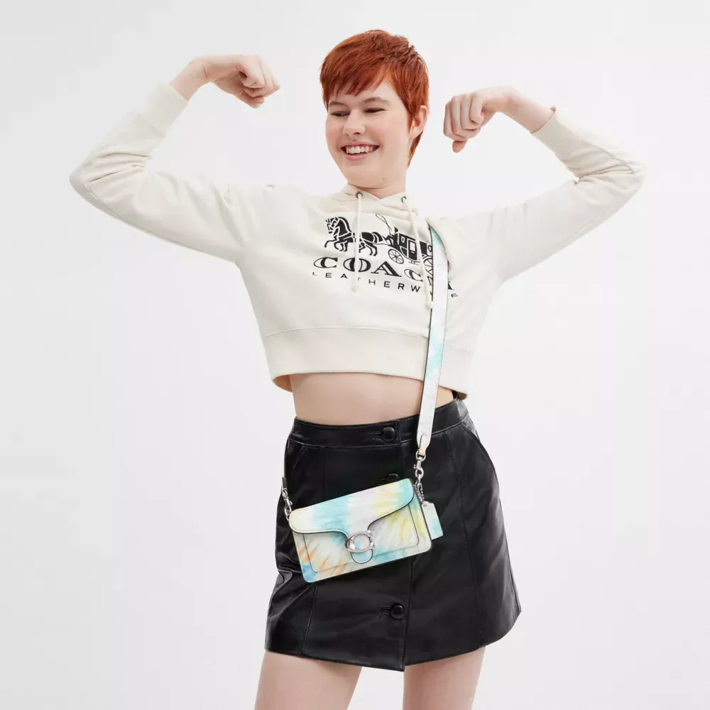 Tabby Shoulder Bag 20 With Rainbow Tie Dye Print