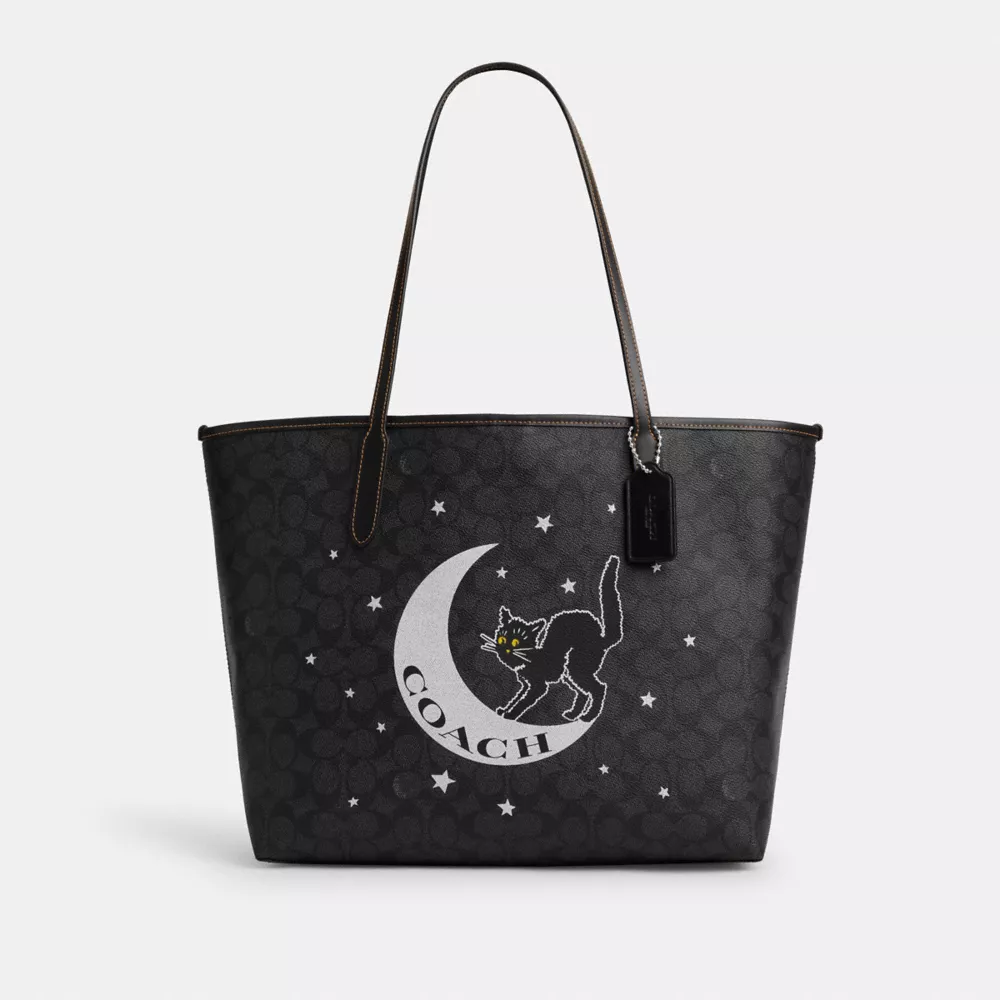 City Tote In Signature Canvas With Halloween Graphic