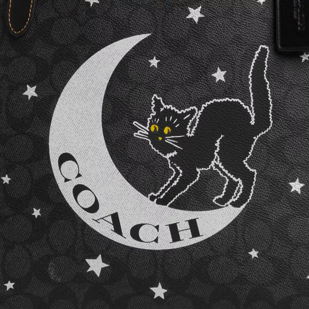City Tote In Signature Canvas With Halloween Graphic