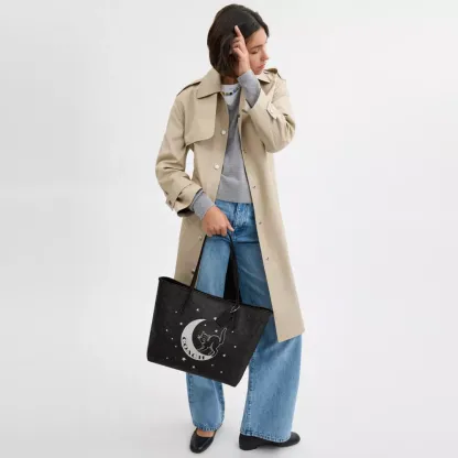 City Tote In Signature Canvas With Halloween Graphic