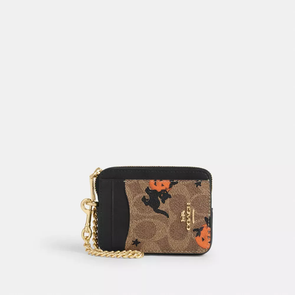 Zip Card Case In Signature Canvas With Halloween Print