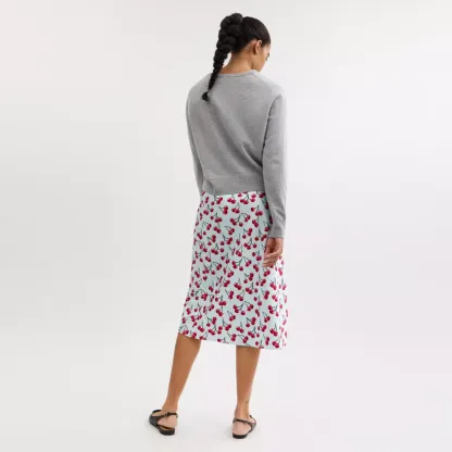 Cherry Print Midi Skirt