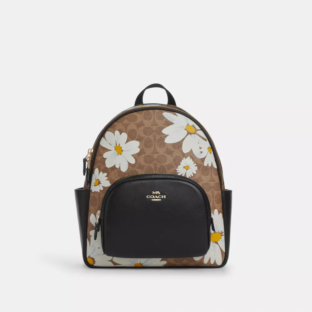 Court Backpack In Signature Canvas With Floral Print