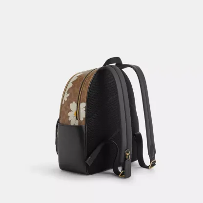 Court Backpack In Signature Canvas With Floral Print