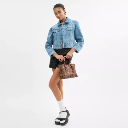 Mollie Tote Bag 25 In Signature Canvas With Cherry Print