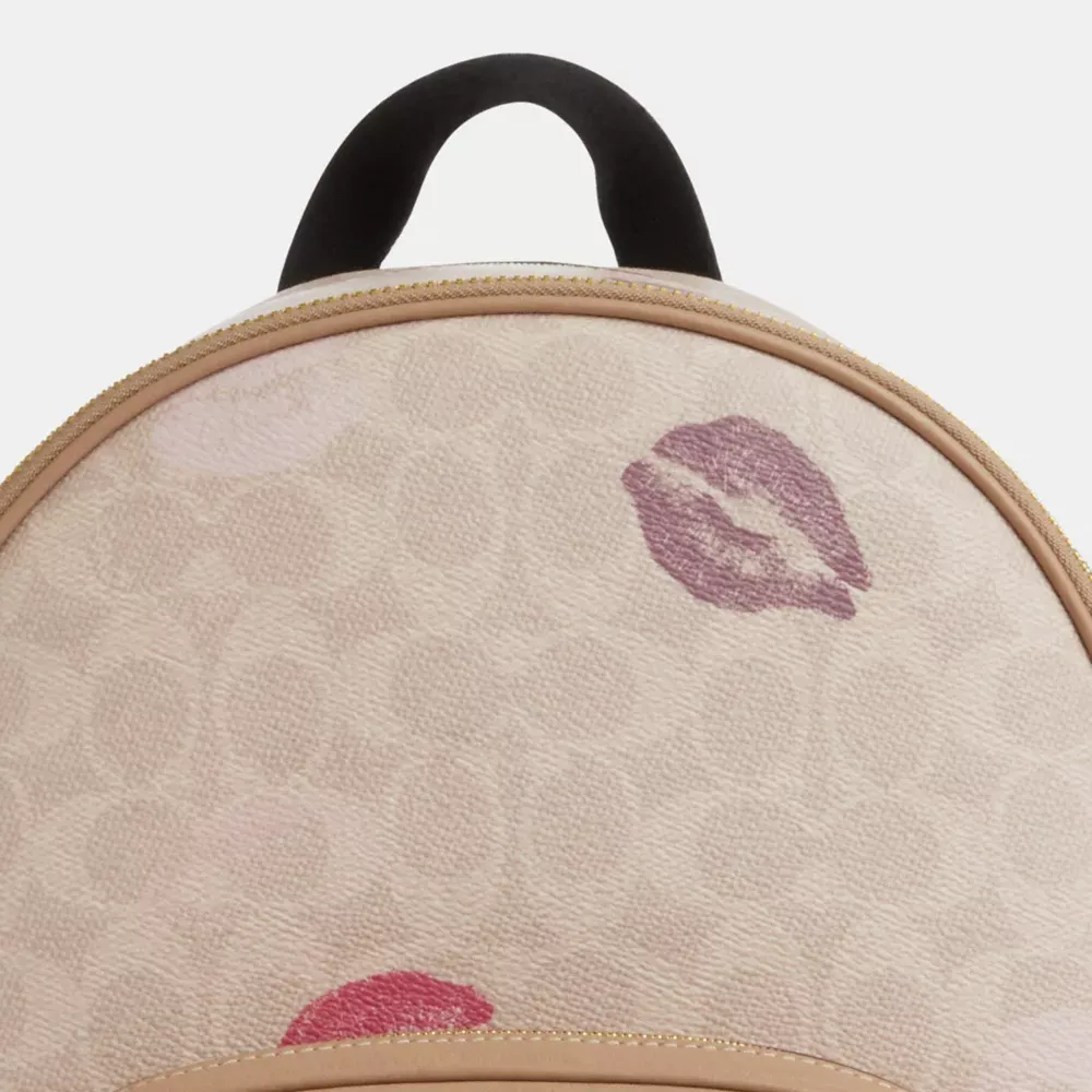 Court Backpack In Signature Canvas With Lips Print