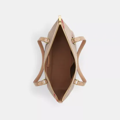 Gallery Tote Bag In Signature Canvas With Lips Print